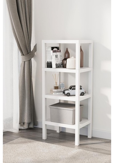 Mithra Life 4 Katlı Plastik Beyaz Banyo Mutfak Rafı Mıt1049