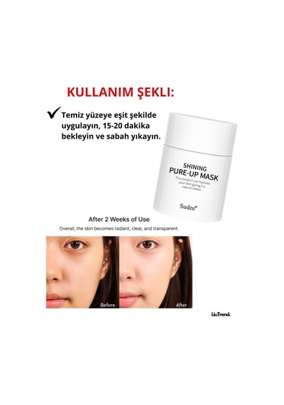 Sudee Shining Pure-up Mask 52 Ml Parlak Bir Cilt İçin Aydınlatıcı Etkili Gece Maskesi