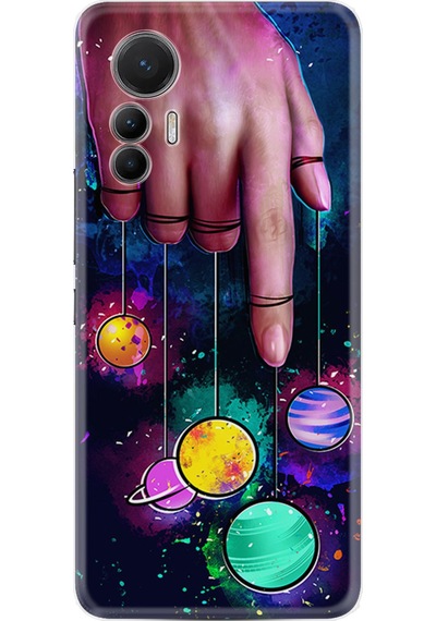 Xiaomi 12 Lite Kılıf Silikon Desen Özel Seri Finger planet 1740
