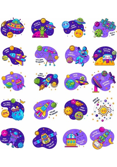 Bilim Sticker Set 2 20 Parça Telefon, Tablet, Defter, Laptop Sticker