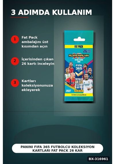 Panini Fıfa 365 Futbolcu Kartları Fat Pack 26 Kart İçeren Paket Bx-316961