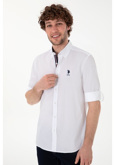 U.s. Polo Assn. Erkek Beyaz Gömlek Desenli 50300207-vr013 Beyaz