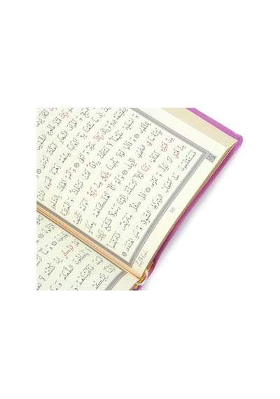 Suni Deri Çantalı - Arapça Kuranı Kerim - Hafız Boy - Bilgisayar Hatlı - Pembe