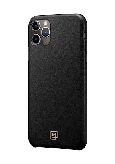 Spigen Apple Uyumlu iPhone 11 Pro Max İle Kılıf La Manon Câlin Premium Deri Tasarım Chic Black