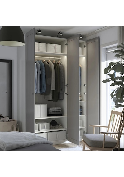 Ikea Beyaz Şık Kapaklı Gardırop 150x60x236 Cm