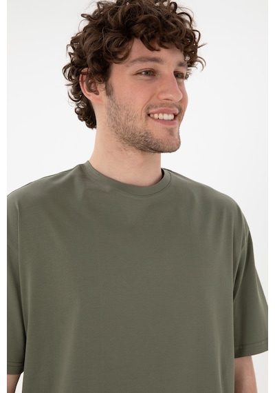 U.S. Polo Assn. Erkek Comfort Fit Bisiklet Yaka Vizon Merserize Basic Tişört 50313089-VR052