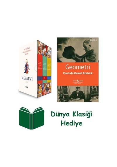 Mesnevi 1-2-3 Kutulu Set + Geometri + Dünya Klasiği Hediye