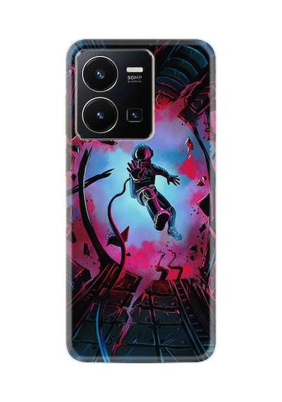 Vivo Y36 Kılıf Silikon Desen Özel Seri Astronot Attack 1702