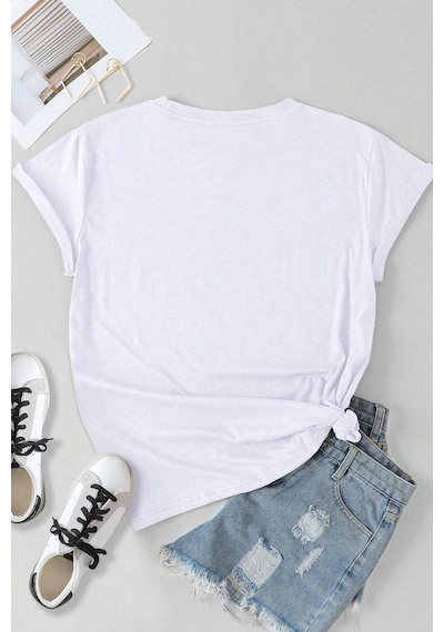Flood Of Style Unisex Crazy Banana Baskılı T-shirt Beyaz
