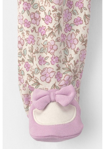 Carter's Kız Bebek Çiçekli Fermuarlı Patikli Tulum Lila 1v707210