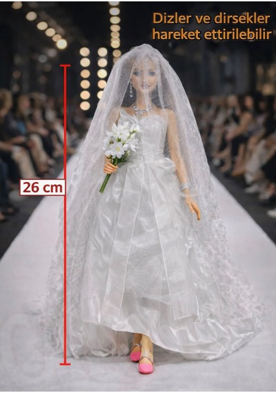 Elonna Urban Life Gelin Bebek Hareketli Kollu Bacaklı Oyuncak Bebek 26 Cm