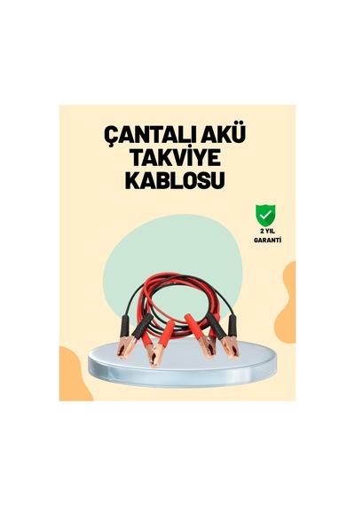 1200 Amper Jumper Kablo 2 Metre Bakır Uçlu Araç Takviye Seti - Hs08377131-4453