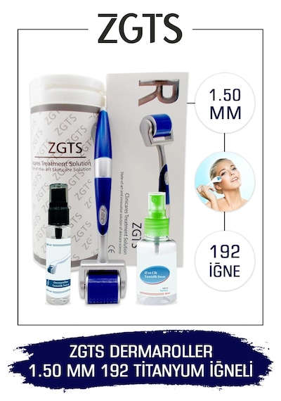 Zgts Blue Line Dermaroller 1.50mm Titanyum 192 Iğneli Derma Rolle