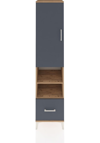 Hyperion Dolap 5 Raflı Tek Çekmeceli Tek Kapaklı 44x44x195 Çam-antrasit Atlas Çam
