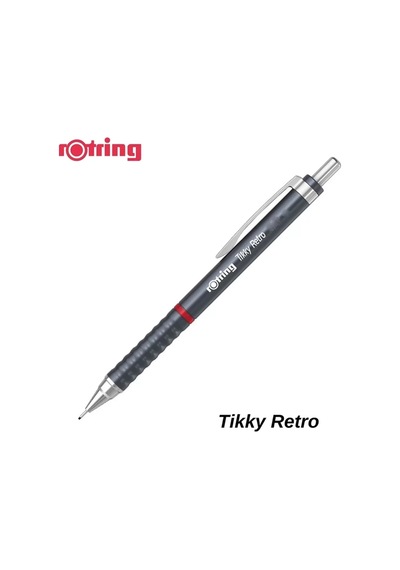 Rotring Versatil Kalem Tıkky Retro Metalik Gri 0.5 Mm 2202567 Çok Renkli