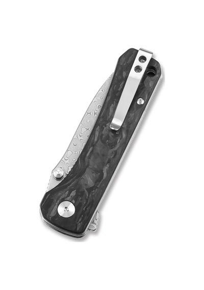 Qsp Kamp Hawk Parçalanmış Karbon Fiber Sap Liner Lock Lamine Damascus Çelik Qs131-e Kum