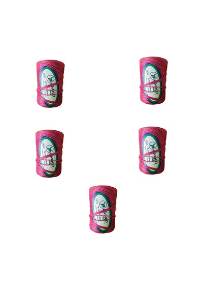 Favori İp 5000 Denye -0.8 Mm- Ambalaj Ve Paket İpi Naylon Burgulu Örgü Çamaşır İpi - Pembe - 5 Adet