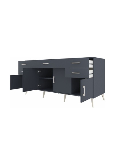 Kronos Konsol Tek Raflı 5 Çekmeceli 4 Kapaklı 176x59x83 Antrasit-antrasit/antrasit Antrasit Kronos Konsol Tek Raflı 5 Çekmeceli 4 Kapaklı 176x59x83 Antrasit-antrasit/antrasit Antrasit