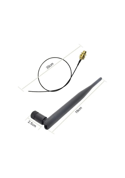 6dBi 2.4GHz & 5.8GHz Dual Band Wi-Fi Anten + 35cm Ipex UFL Kablo