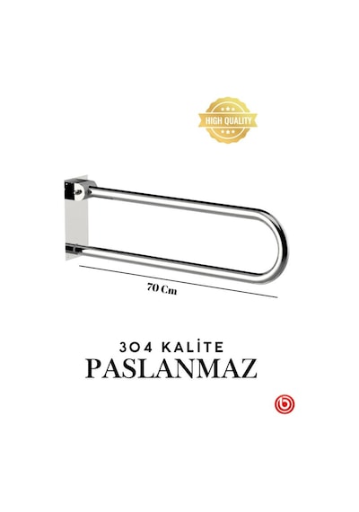 Engelli-yaşlı-hamile Bireyler İçin Tutunma Barı Banyo Wc Küvet Paslanmaz Gri