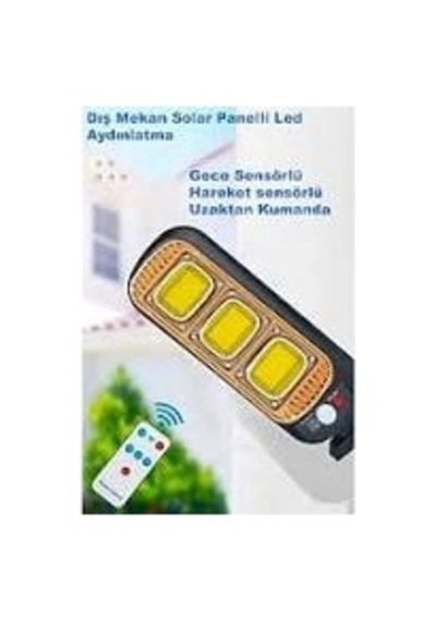 Solar Panel Su Geçirmez Uzaktan Kumandalı Led Hareket Sensörü Bahçe Ve Dış Mekan Lambası 0177