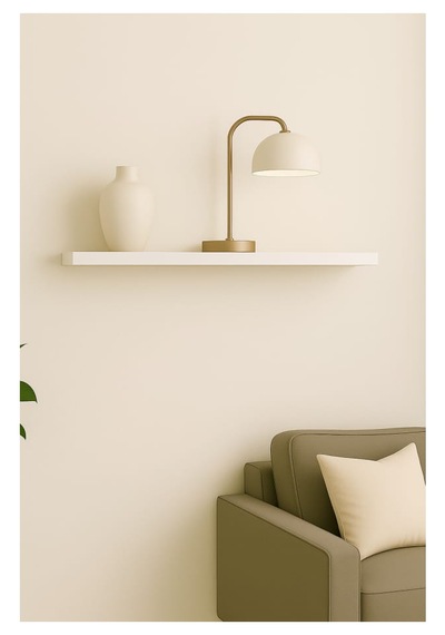 Yankı-BYEG 50 cm Mat Beyaz Mdf Gizli Bağlantı Duvar Rafı