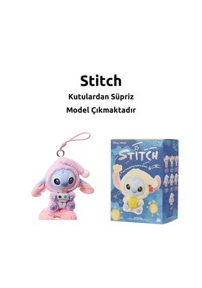 Lisanslı 2 Adet Stitch Peluş Askılı Anahtarlıklı Kutulu Sürpriz Model Blind Box Stiç Çok Renkli