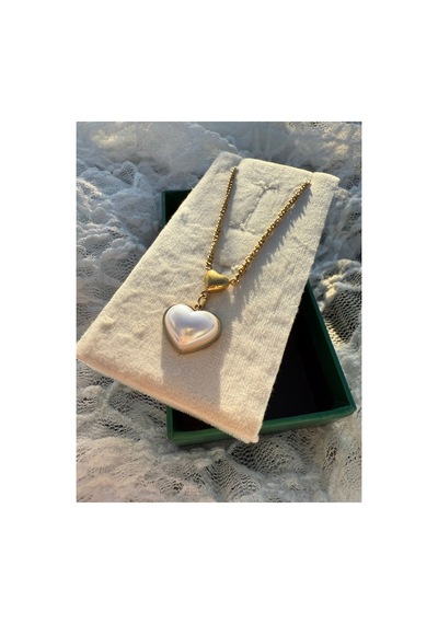 Pearl Heart Gold Kolye Altın
