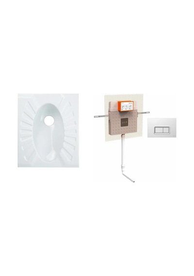 Creavit Omega Çevre Yıkamalı Hela Taşı + VitrA Gömme Rezervuar Set