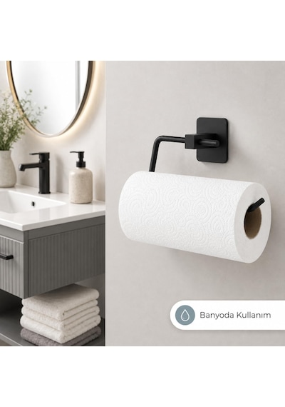 Yapışkanlı Metal Kağıt Havuluk, Havlu Peçete Askılığı, Yapışkanı Yanında, Hızlı Kurulum, Montaj Gerektirmez, Mutfak Ve Banyo İçin Paslanmaz Çelik Cok Renkli