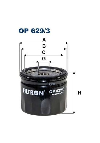 YAG FILTRESI FORD FOCUS IV 17- C-MAX 1.0 ECOBOOST FILTRON OP629/3 OEM