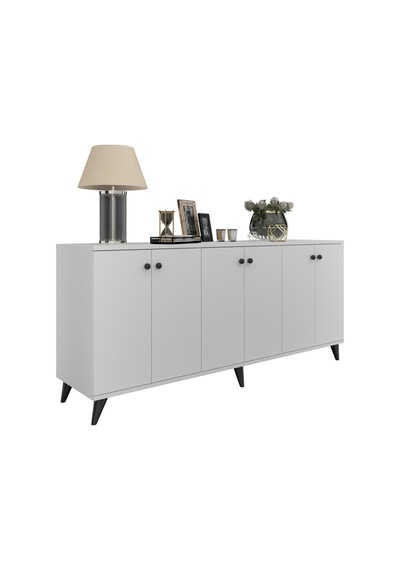 Simple Konsol 6 Raflı 6 Kapaklı 180x44x80 Beyaz Beyaz Simple Konsol 6 Raflı 6 Kapaklı 180x44x80 Beyaz Beyaz