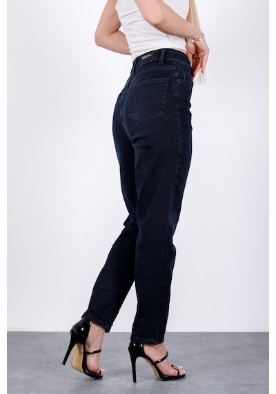 HLT Jeans Lacivert Kadın Mom Jean Yüksek Bel Likralı Esnek Kot Pantolon Anna-2076