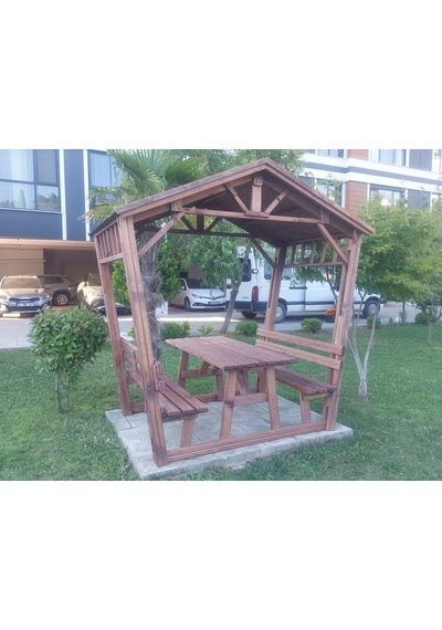 Ahşap Bahçe Kamelyası Pergola P7 Maun