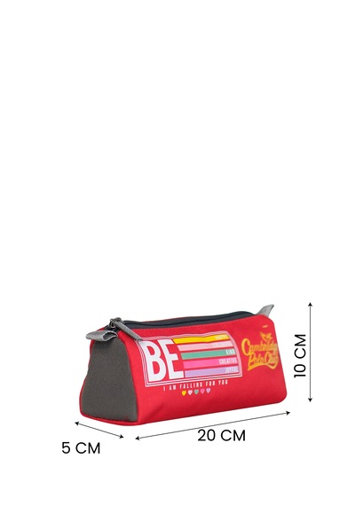 Kırmızı Be Happy Tek Bölmeli Unisex Kalemlik