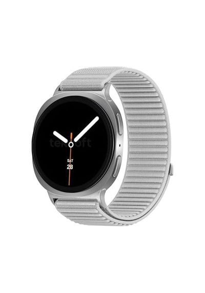 Galaxy Watch 8 40mm/44mm Ve Watch 8 Classic 46mm İle Uyumlu Metal Bağlantılı, Hafif Ve Yumuşak Kumaşlı Hasır Kordon Gri