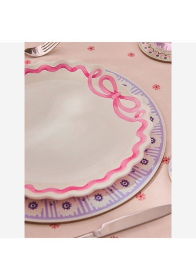 Pembe Stoneware Yemek Tabağı 25 Cm