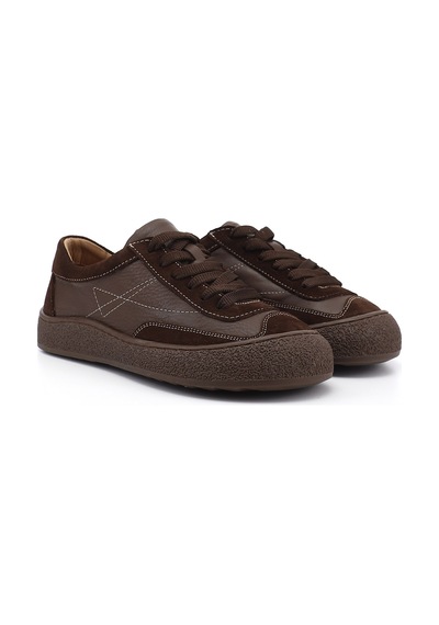 Diğer Kadın Kahverengi Bağcıklı Hakiki Deri Sneaker Dyza85245735