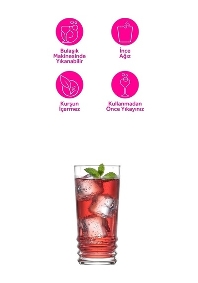 Elegan 6'li Meşrubat Bardağı Çok Renkli