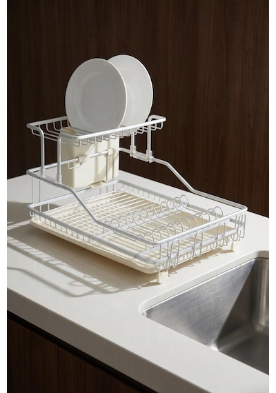 Acar Aqua Alüminyum Çift Katlı Sürgülü Bulaşıklık Wrk-10284 Krem