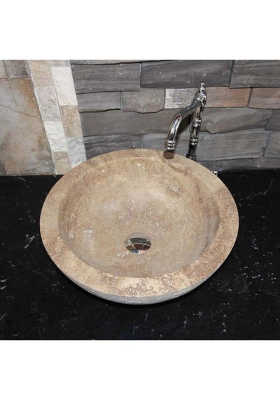 Noche Traverten Oval Dizayn Lavabo