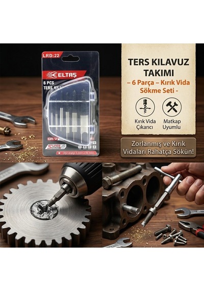 Eltaş Lrd-22 Ters Klavuz Uç 18-22mm 8-11 6 Adet 11-14 14-18 3-6 6-8 Sola Dönen