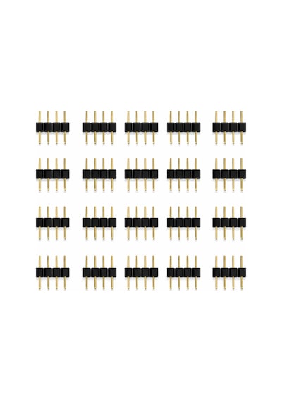 Rgb Led Konnektör 4 Pin Erkek Rgb Led Şerit Birleştirme Ucu Erkek Jumper İğne Konnektör Siyah Çok Renkli