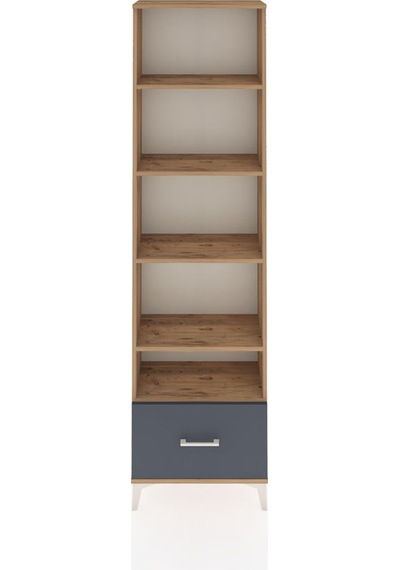 Arges Dolap 5 Raflı Tek Çekmeceli 60x30x221 Çam-antrasit Atlas Çam