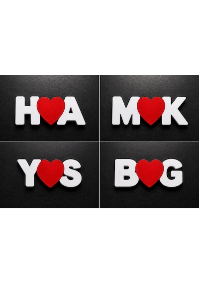 Kişiye Özel Çift Harfli Kalp Anahtarlık 3D Baskı