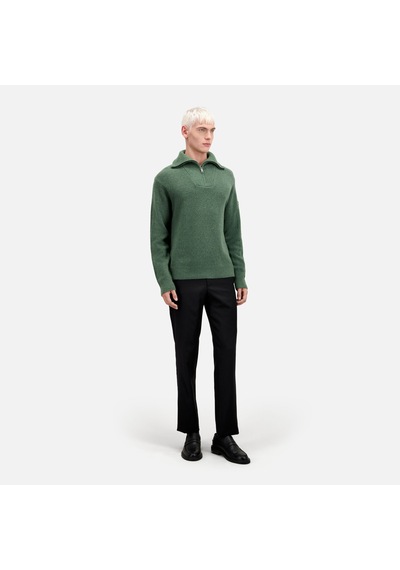 The Kooples Erkek Yarım Fermuarlı Yeşil Yün Kazak