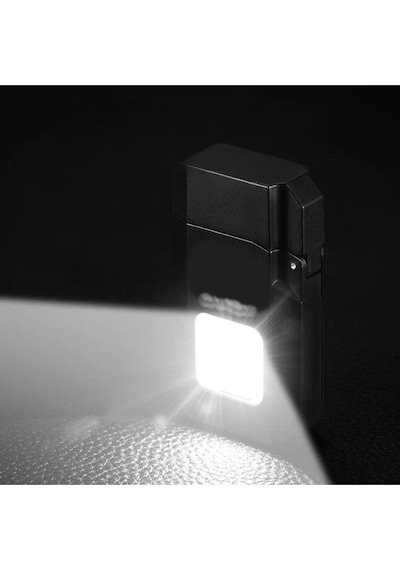 Siyah Gazsız Rezistanslı Elektrikli Usb Şarjlı Çakmak Mini Cob El Fenerli 2 In 1 Mini Projektörlü