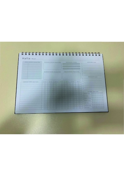 Dilman Defter Planner Desk 22x32 Spiralli Sert Kap Siyah