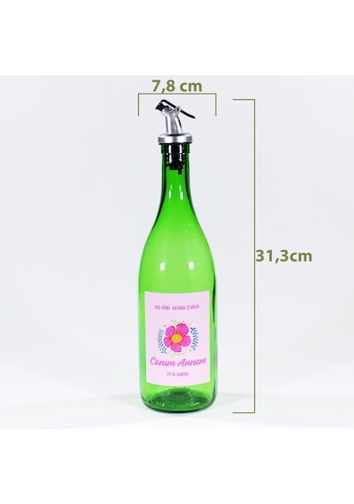 Anneler Günü Konseptli Hediyelik Yağdanlık Sosluk Sirkelik 750 Ml Akıtıcılı Çimen Yeşili