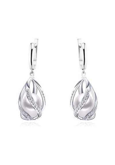 Brezza Lusso Jewelry 925 Ayar Gümüş Doğal Hakiki İnci Kadın Küpe